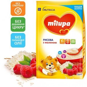 Каша Milupa молочна рисова з малиною з 5 міс 210 г