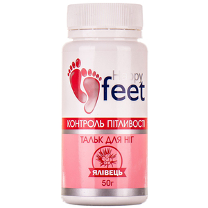 Тальк для ног Happy Feet контроль потливости Можжевельник 50г