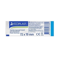 Лейкопластырь ECOPLAST Тканый бактерицидный 7,2*1,9см