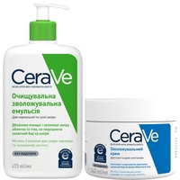 Набор CeraVe Эмульсия очищающая увлажн 473мл + крем увлажн 340мл