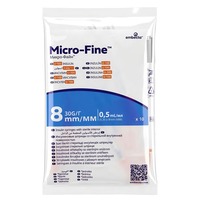 Шприц інсуліновий 0,5мл U-100 Embecta Micro-Fine 30G (0,30x8мм) №1