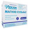 Магнію сульфат розчин для інєкцій 250 мг/мл в ампулах по 5 мл 10 шт. - Лекхім