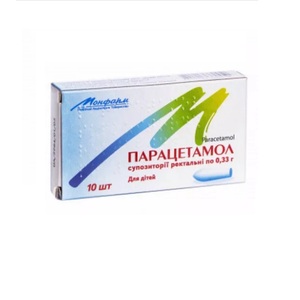 Парацетамол свечи по 0,33 г 10 шт. - Монфарм