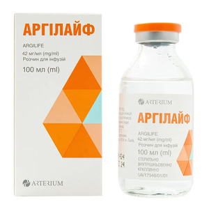 Аргилайф раствор для инфузий 42 мг/мл по 100 мл во флаконе