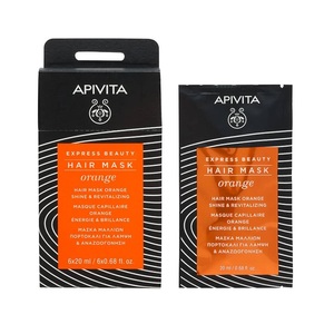 Маска Apivita Express beauty Блеск и оздоровление для волос с апельсином 20 мл