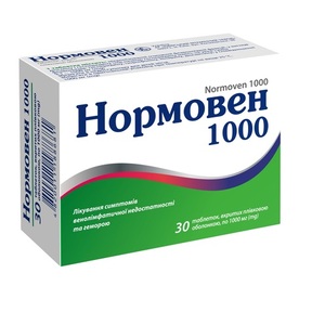 Нормовен 1000 таблетки по 1000 мг 30 шт. (10х3)