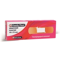 Family Plast Пластырь мед. бактерицид. неткан. осн. 19мм*72мм №10