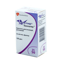 Серетид Эвохалер аэрозоль для ингаляций дозированный 25 мкг/50 мкг баллон 120 доз