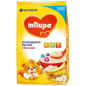Каша Milupa кукурудзяно-рисова з бананом для дітей від 5-ти міс 210г