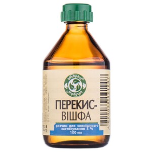 Перекис водню розчин 3% по 100 мл у скляному флаконі 1 шт. - Вішфа