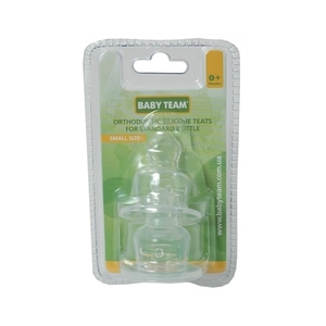 Соска Baby Team силіконова ортодонтична 2002 0+ 2 шт