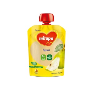 Пюре дитяче фруктове Груша Milupa 80Г, від 6 міс (пауч)