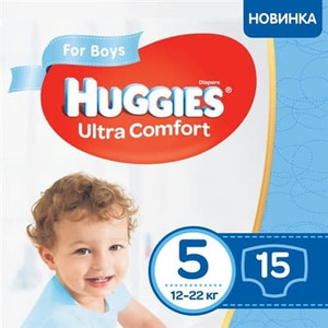 Підгузки Хаггіс Ультра Комфорт для хлопчиків 5 (12-22 кг) №15
