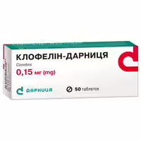 Клофелін-Дарниця таблетки по 0.15 мг 50 шт. (10х5)