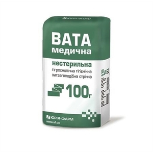 Вата Юрия-фарм н/стер. 100 г №1 зиг-заг