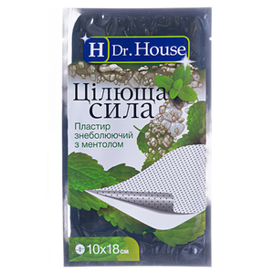 Лейкопластрь H Dr.House Цілюща сила 10 см*18 см обезболивающий с ментолом №1