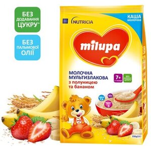 Каша Milupa молочная мультизлак. клубника и банан 7+ мес. 210г