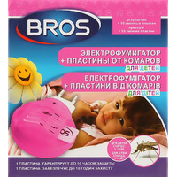 BROS Эл.фумигатор+пластины д/детей 10шт