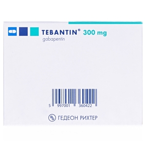 Тебантин капсулы по 300 мг 50 шт. (10х5)