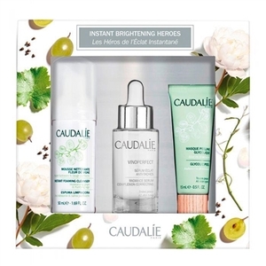 Набір Caudalie 2638 Vinoperfect Serum Set(Vinoperfect сяюча сироватка для корекції кольору обличчя 30мл+Пінка для зняття макіяжу 50мл+Гликолієва маска пілінг15мл)