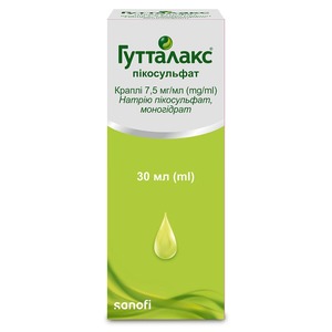 Гутталакс пикосульфат капли 7.5 мг/мл по 30 мл во флаконе 1 шт.