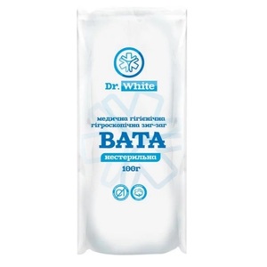 Вата Dr.White н/ст. 100г зиг-заг