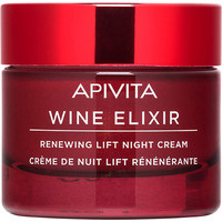 Крем Apivita WINE ELIXIR нічний при зморшках для збільшення пружності шкіри з пчелиним воском і червоним вином