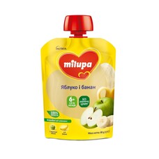 Пюре Milupa фруктовое Яблоко и банан от 6 мес. 80г (пауч) Пюре Milupa фруктовое Яблоко и банан от 6 мес. 80г (пауч)