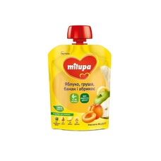 Пюре Milupa фруктовое Яблоко, груша, банан и абрикос от 6 мес. 80г (пауч) Пюре Milupa фруктовое Яблоко, груша, банан и абрикос от 6 мес. 80г (пауч)