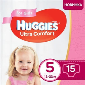 Підгузки Хаггіс Ультра Комфорт для дівчаток 5 (12-22 кг) №15