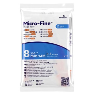 Шприц інсуліновий 0,3мл U-100 Embecta Micro-Fine 30G (0,30x8мм) №1