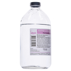 Натрію хлорид розчин для інфузій 0,9% 400 мл у пляшці 1 шт. - Інфузія