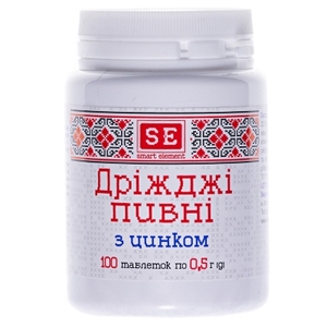 Дріжджі пивні з цинком Фармаком 0,5г №100