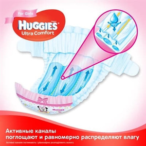 Підгузки Хаггіс Ультра Комфорт для дівчаток 5 (12-22 кг) №15