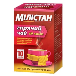 Милистан горячий чай от кашля порошок по 6 г в пакетиках 10 шт.