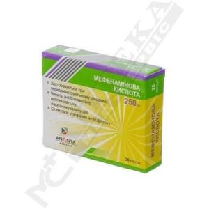 Мефенамінова кислота капсули по 250 мг 20 шт. (10х2) - Ананта