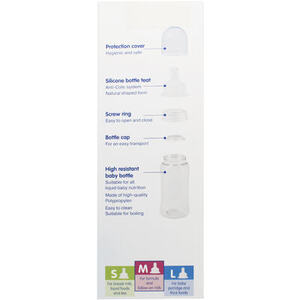 Бутылочка Baby-nova 48002-2 пласт.ПП шир.горл.Декор зеленая 300мл