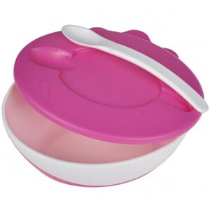 Тарелка с ложкой Canpol 31/406_pin розовая