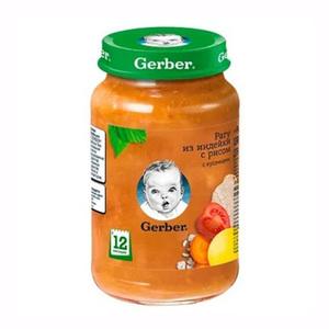 Пюре Gerber Рагу с индейки с рисом 190г