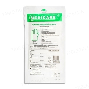 Перчатки Medicare хир.латекс стер.б/п.р.6.5