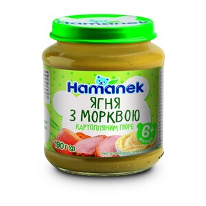 Пюре Hamanek Ягненок с морковкой и картофелем 190г