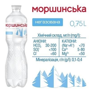Вода Моршинская минеральная негазированная ПЭТ 0,75 л