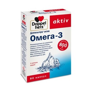 ДУБЛЬ Доппельгерц Актив Омега-3 капс. 1,2г №80