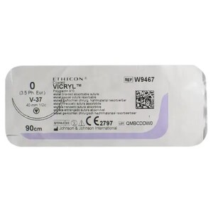 Викрил 0 W9467 игла кол-реж.Tapercut 40мм 1/2 круга фиолет. 90см