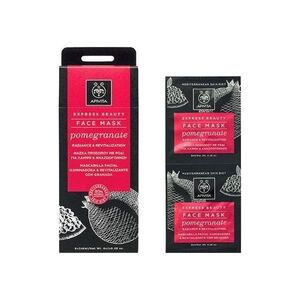 Маска Apivita EXPRESS BEAUTY с гранатом Сияние и восстановление 2х8 мл