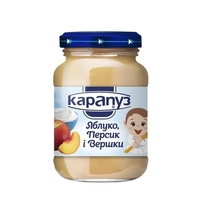 Пюре Карапуз из яблок персиков со сливками 200 г