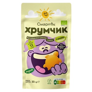 Снек Смартик Хрумчик кукур.-рис.з динею від 12 міс. 22г