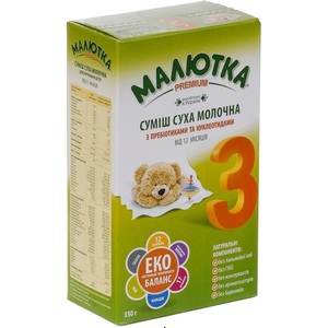 Смесь Малютка Премиум-3 сухая молочная 12 мес 350 г
