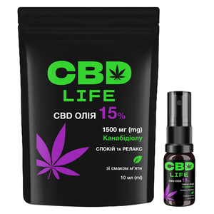 Каннабидиол CBD life масло 15% спрей флак.10мл Мята