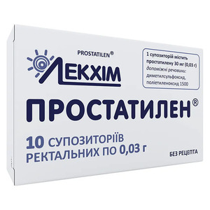 Простатилен свічки по 30 мг 10 шт. - Лекхім
